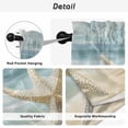 thumbnail image 5 of Boho Coastal Beach Kitchen Curtains, Vintage Ocean Wave Starfish Light Filtering Window Curtain Panels, 2Pcs Rod Pocket Window Treatments Set for Cabin Bathroom Bedroom 52x45 Inches, 5 of 9