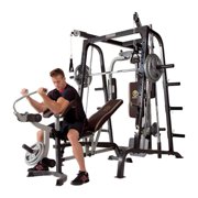 Angle View: Marcy Deluxe Diamond Elite Smith Cage Home Workout Machine Total Body Gym System