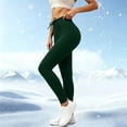 thumbnail image 5 of Ovbmpzd Fleece Pants Yoga High Wasited Slim-Leg Green Petite Leggings Casual Tummy Control Leggings,S, 5 of 6