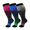 Blue Green Purple, variant on 3 Pairs Plus Size Compression Socks Wide Calf for Men Women Knee Support Hose Medias De Compresión Para Mujer Accessories for Work Leg Long Compression Stockings Pregnancy Maternity Travel Beat Rated
