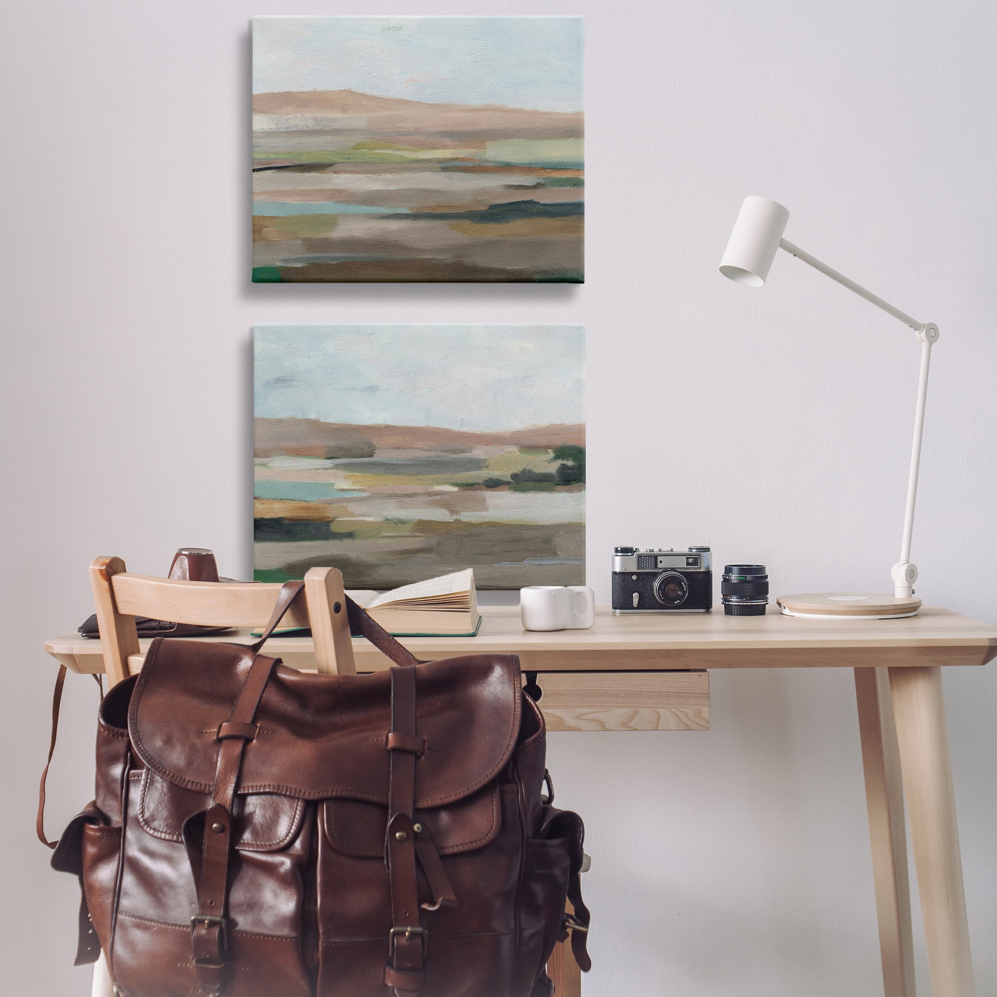 Stupell Industries Neutral Abstract Landscape Landscape & Nature Painting Wrapped Canvas Art Print Wall Art, 30 x 24, Set of 2
