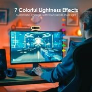 Vizolink 2K/1080P 60fps Gaming Webcam with Autofocus, RGB Fill Light, Dual Microphones for PC, Laptop, Switch, Streaming