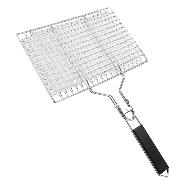 Cesta para barbacoa, estante para parrilla plegable con asa, cesta para parrilla para barbacoa, cesta para verduras caseras, filete de fiesta