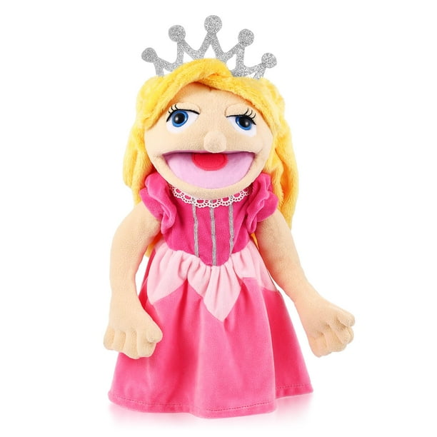 Marioneta de peluche con forma de princesa ZJoey, 36 cm, con boca móvil