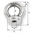 thumbnail image 2 of Wichard 1/4 Eye Nut - 1/2" Diameter [06331], 2 of 2