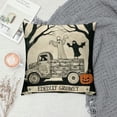 thumbnail image 2 of PHYHOO  Halloween Pillow Covers Black and White Ghost Pumpkins Decoration Outdoor Pillow Cases Black Throw Pillow Covers Decor for Sofa Bed Outdoor Car White, 2 of 5