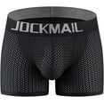 thumbnail image 2 of JOCKMAIL Men's Boxer Briefs Mesh Mens Underwear Boxer Back Mens Padded Underwear Boxer with Hip Pad, 2 of 7