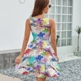 thumbnail image 6 of Off to The Horse Races Dress Summer Street Style Dresses Female Sleeveless Printed Sundress, 6 of 7
