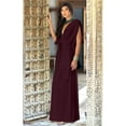 thumbnail image 2 of KOH KOH Long Bridesmaid Formal Short Sleeve V-Neck Full Floor Length Flowy Cocktail Summer Evening Wedding Guest Party Tall Maxi Dress Gown For Women Maroon Wine Red XXX-Large US 22-24 NT026, 2 of 6
