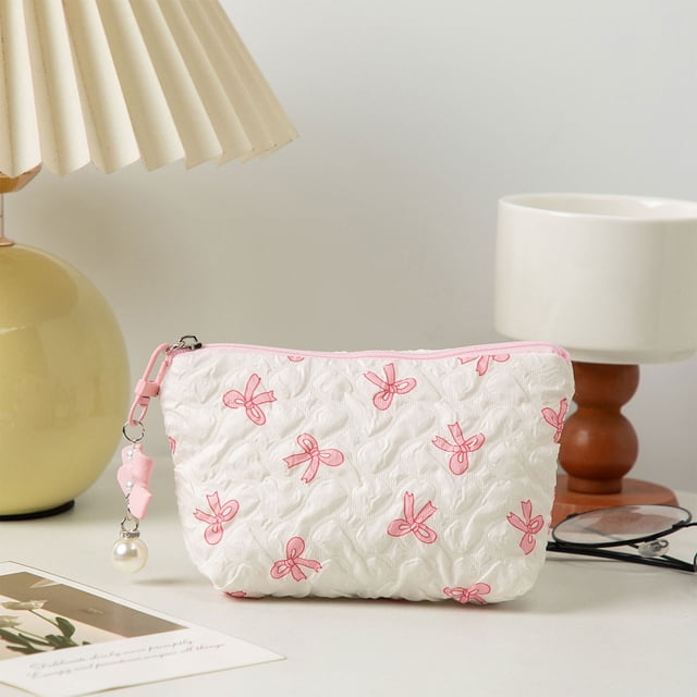 Sac Cosmétique Rayé Tricoté, Trousse à Crayons Portable, Design à Blocs de Couleur Style Ins, Pratique pour les Voyages, Rangement Compact, pour Espace de Travail, Tissu en Laine Durable, Transport Quotidien, Élégant, Ihhxbz