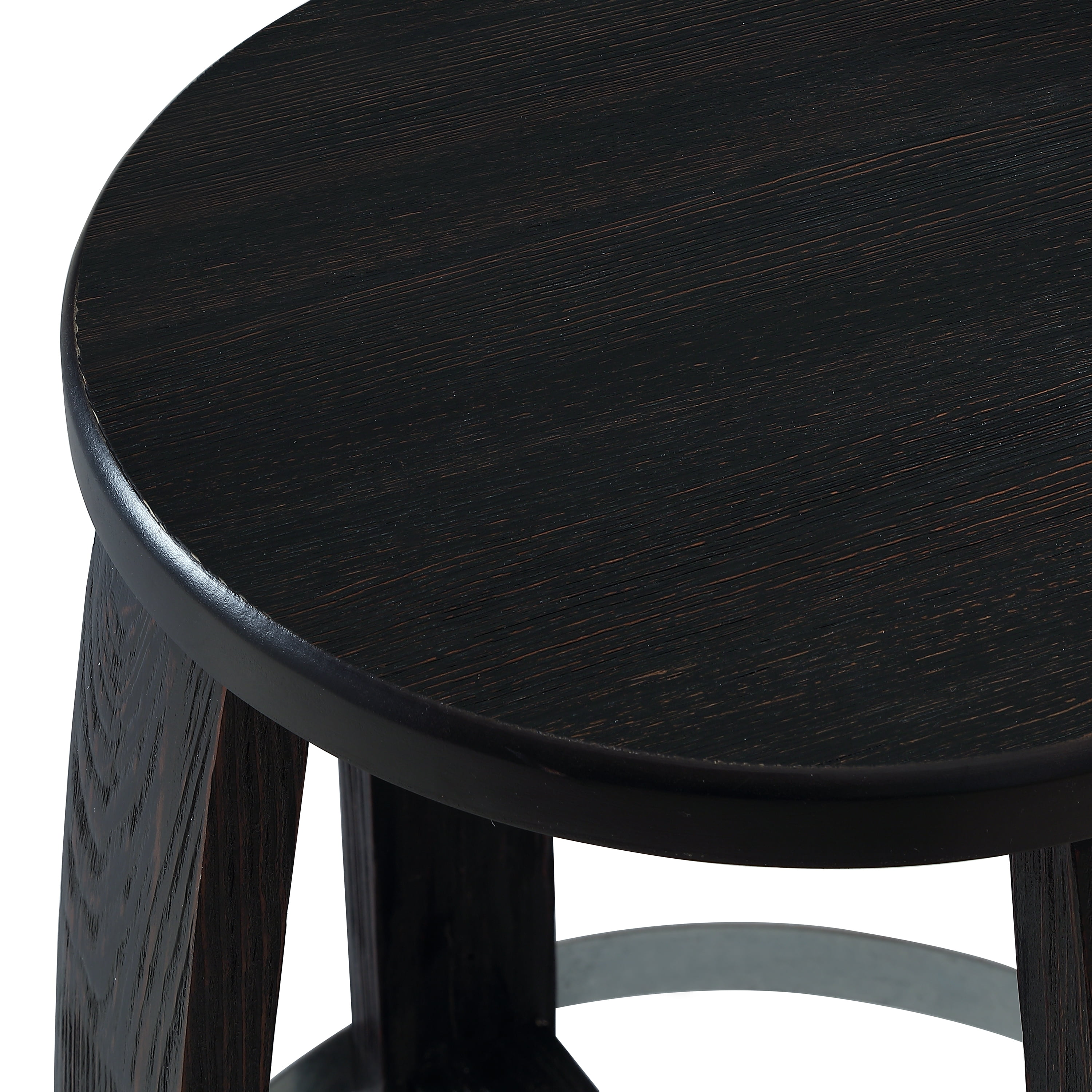Powell Seaver 30" Round Swivel Backless Barstool, Rustic Dark Brown