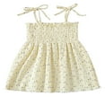 thumbnail image 1 of Bébé bébé Fille Sans Manches Robe Florale Enfants Casual Princesse Fleur Impression Robe Soleil Tenue d'Été Marron 5-6 Ans, 1 of 7