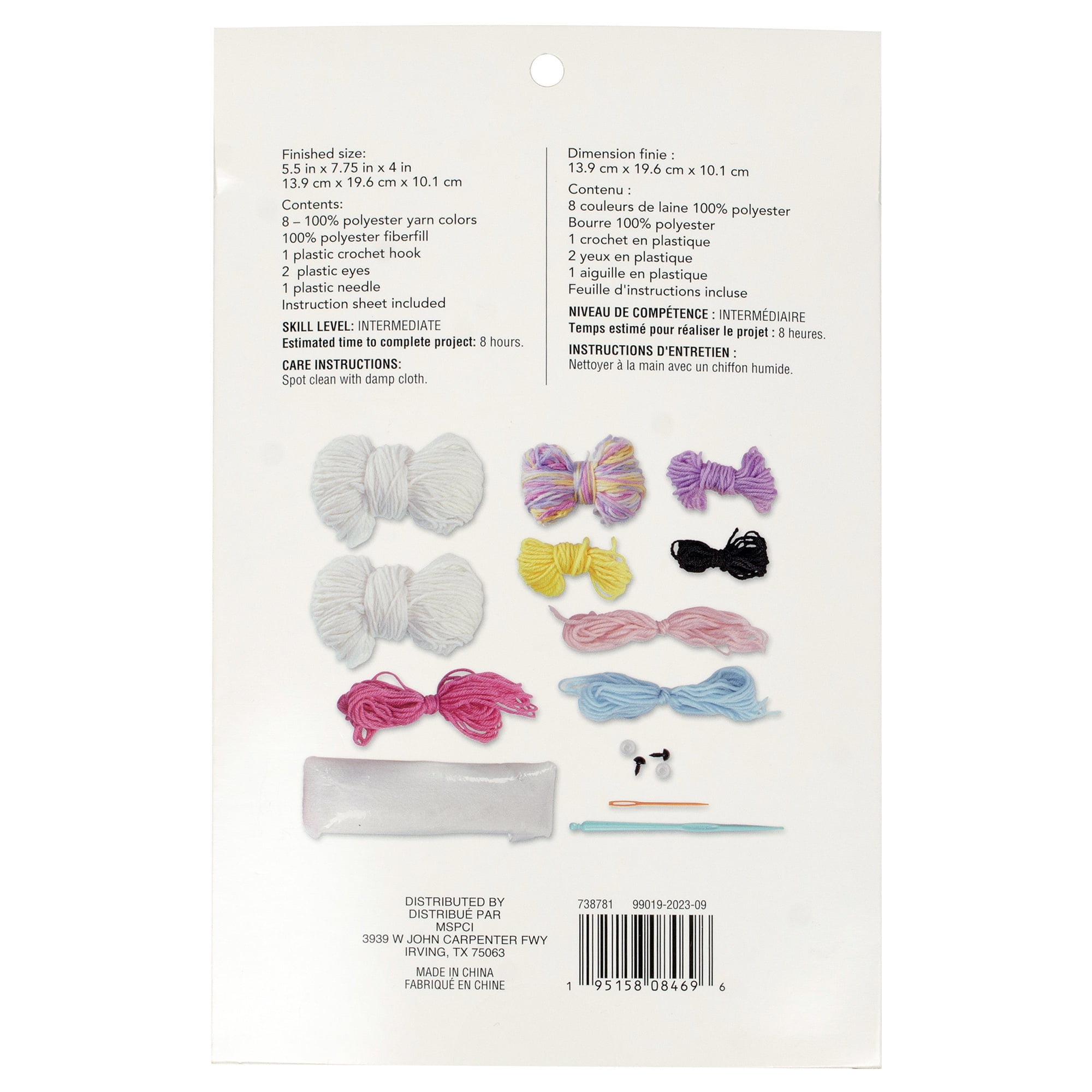 Intermediate Unicorn Amigurumi Crochet Kit by Loops & Threads – DIY Stuffed Animal Craft Set with Yarn - Fiberfill - Hook & Instructions - Intermediate Skill Level - Makes 7.75" Plush - 6 Pack