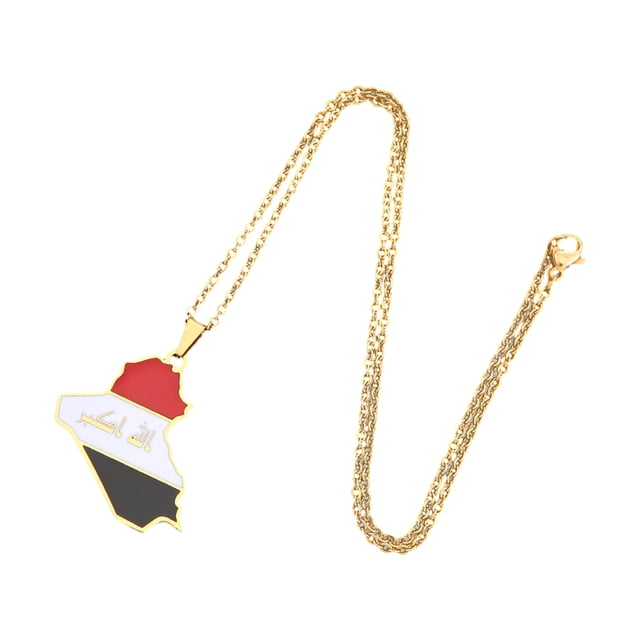 Xingzhi Exquisite Iraq Map Pendant Necklace For Fashionable Art Lovers Premium gold