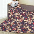 thumbnail image 6 of Cauagu Skull rock music record Pattern Flannel Bed Blankets,Fleece Blanket Comfortable Air Conditioning Blanket for Sofa Bed Travel Couch & Living Room -40"x30", 6 of 8