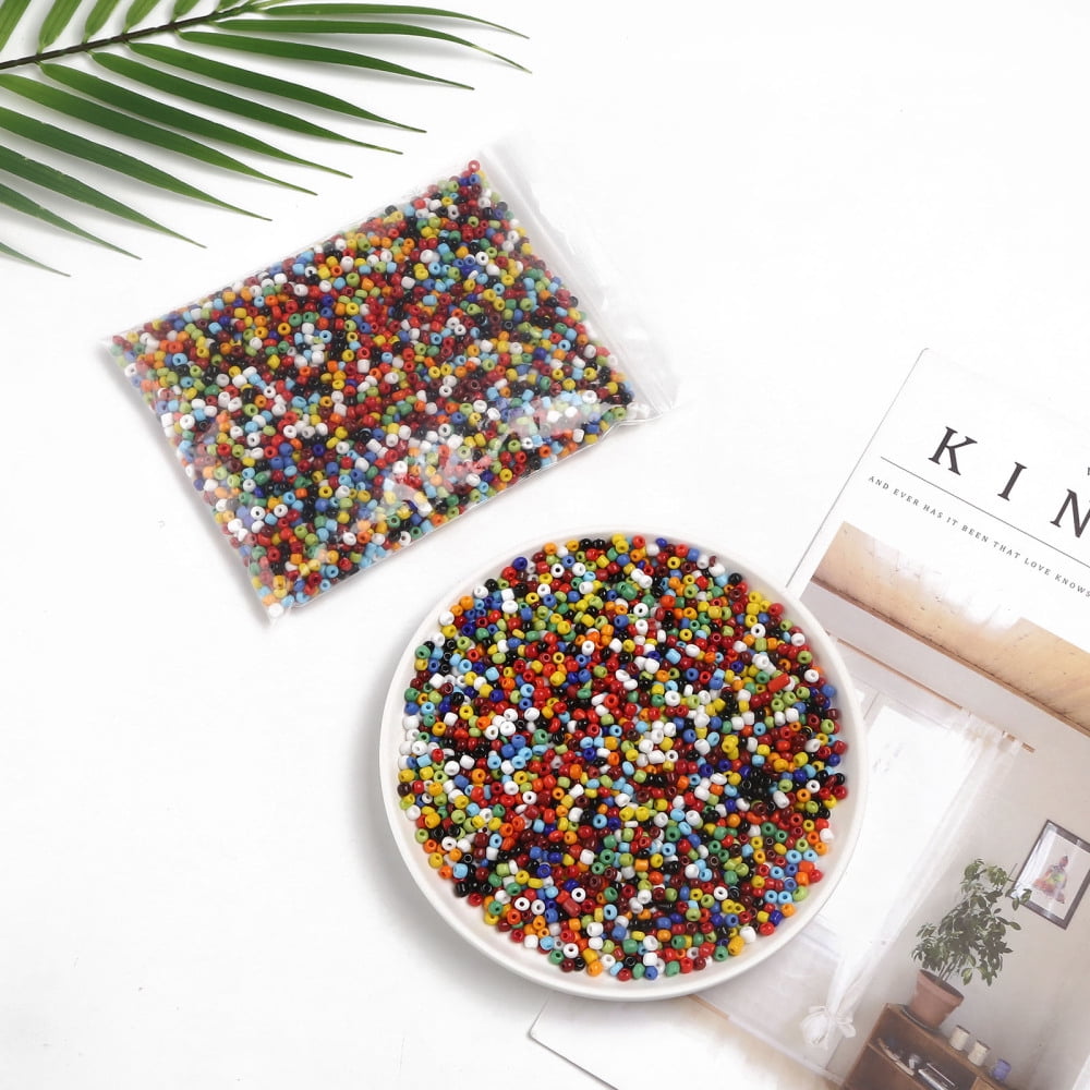 Glass Seed Beads Opaque Colours Seed Small Craft Beads for DIY Jewelry Making Round Mixed Color 6/0 4mm Hole:1.5mm about 4500pcs/pound