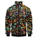 thumbnail image 3 of Chaqueta deportiva de talla grande 3D con diseño de grafiti de monstruo colorido para hombre, suéter con cuello alto y cremallera, chaqueta de béisbol para hombre, 3 of 5