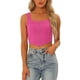thumbnail image 1 of INSPIRAR CHIC Top de Mujer Cuello Cuadrado Dobladillo Asimétrico Con Cremallera Corset Tops M Rosa Fucsia, 1 of 5