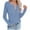 Blue, variant on Diufon Womens Plus Size Sweaters V Neck Button Long Sleeve Blouses Solid Color Pullover Tops