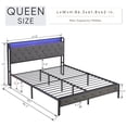 thumbnail image 6 of Bed Frame with Storage Headboard, LED Bed Frame, Upholstered Platform Bed Frame with LED Lights & Charging Station, No Box Spring Needed, Easy Assembly, Noise Free, 6 of 6