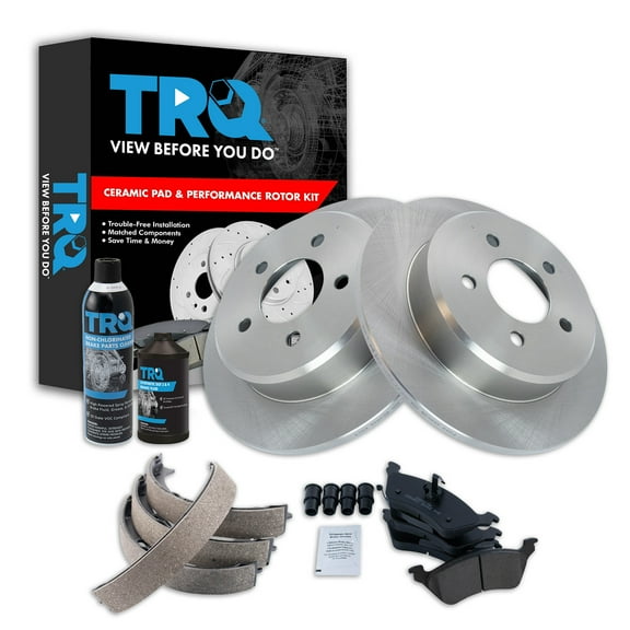 TRQ Rear Brake Pad & Rotor Kit BKA38431 Fits Select 2001-2007 Dodge Caravan , 2001-2007 Dodge Grand Caravan , 2001-2007 Chrysler Town & Country