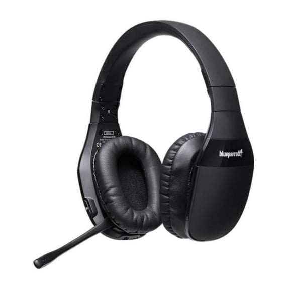 Restored BlueParrott S450-XT Bluetooth Stereo Headset with Noise-Cancelling Microphone, Over-the-Ear Design, and Soft Leatherette Ear Cushions, Black