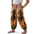 thumbnail image 3 of DISNIMO Horse Sunflower Boys Harem Pants Size 8-12 Bloomer Trousers for Boys Bloomer Harem Pants Kids Harem Bloomers Long Pants for Boys Bloomer Trousers Elastic Waist Pants for Kids Beach Pants, 3 of 7