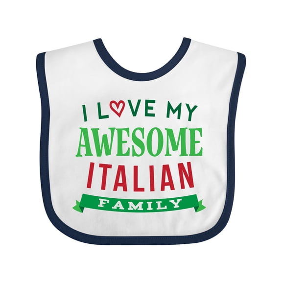Inktastic Italy Love My Awesome Italian Family Boys or Girls Baby Bib
