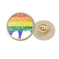 thumbnail image 1 of Rainbow Gay Lesbian cerdo pintura Broche de oro metálico circular, 1 of 3