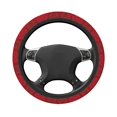 thumbnail image 3 of Bingfone Vintage Burgundy Steering Wheel Cover - Universal 15 Inches Car Steering Wheel Covers Grip Auto Internal Accessories, 3 of 7