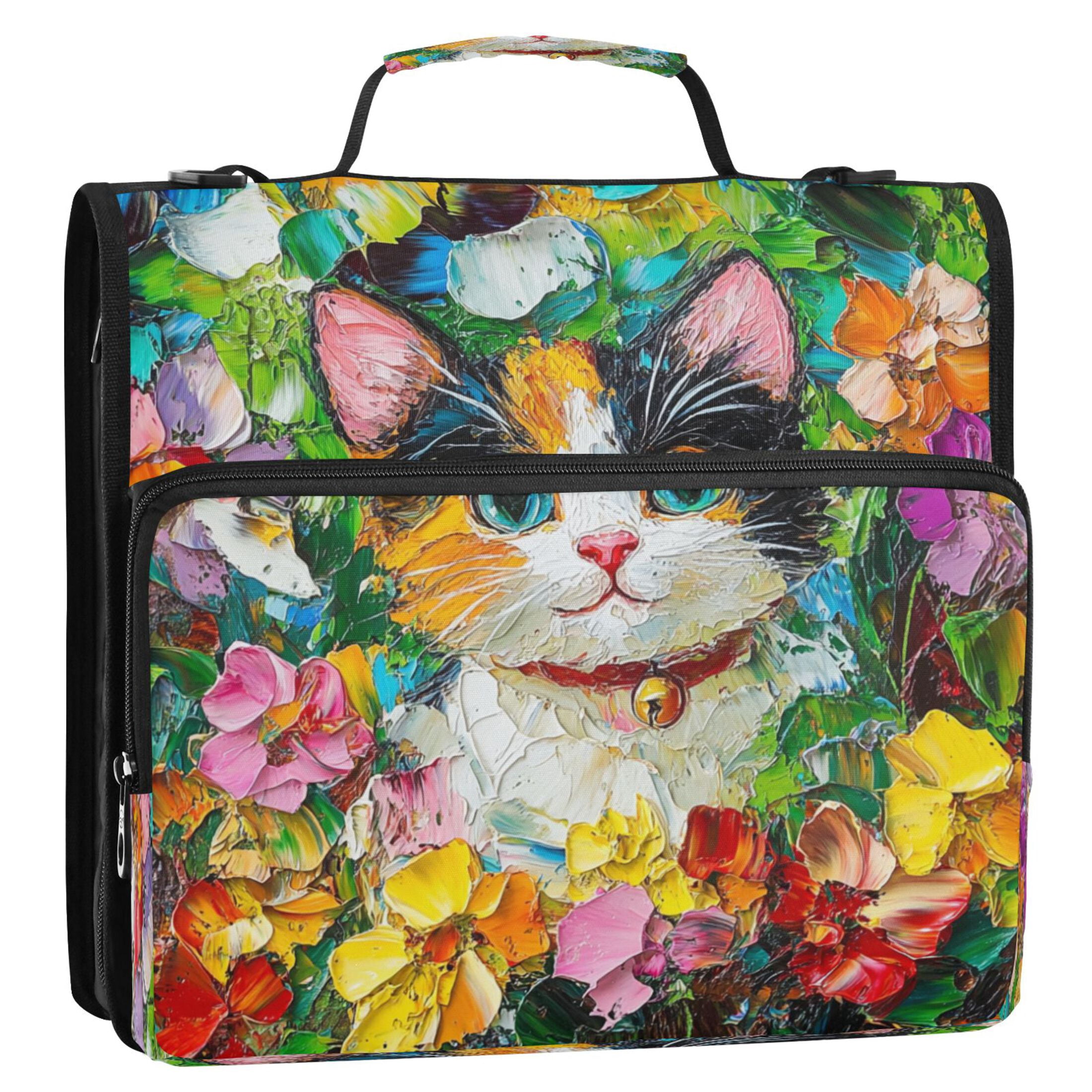 YAZAOO Zipper Binder trapper keeper Documents Organized Design Blossom Bliss Printed
