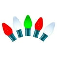thumbnail image 5 of Vickerman 25 Red-Green Ceramic C7 LED Light on Green Wire, 16' Christmas Single Mold Light Strand, 5 of 7