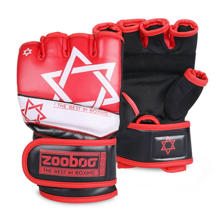 MMA Grappling Gloves - Muay Thai Training Punching Bag Mitts Kickboxing Fighting Protective Hand Gear Accessories Supplies with Bag for Mixed Martial Arts Combat Sports Gym UFC (Medium,