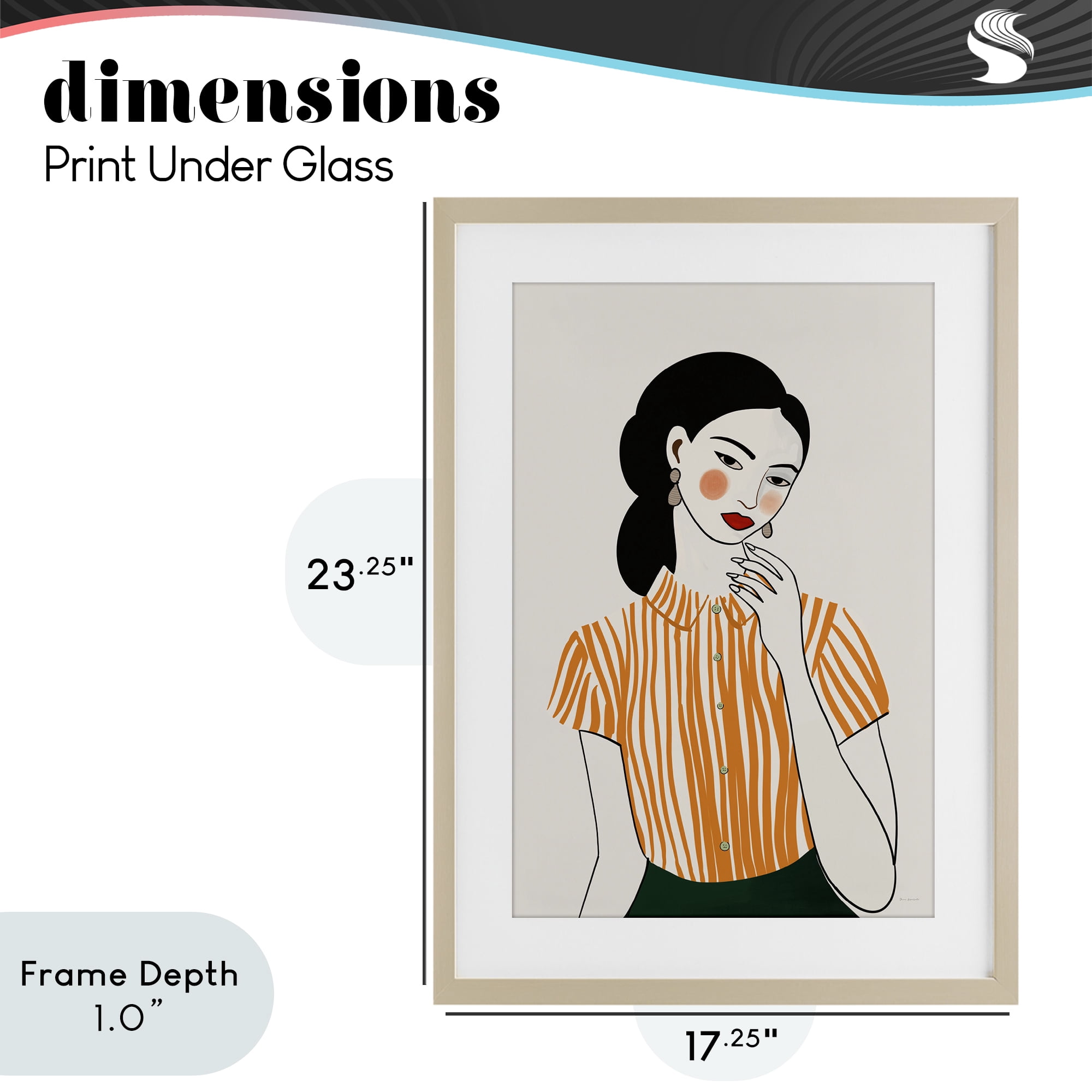 Stupell Industries Woman in Orange Blouse Birch Framed Print Under Glass, design by Omar Escalante