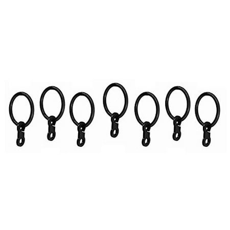 Iron Pinch Pleated Curtain Rings 7 Pack Black Metal Walmart Com