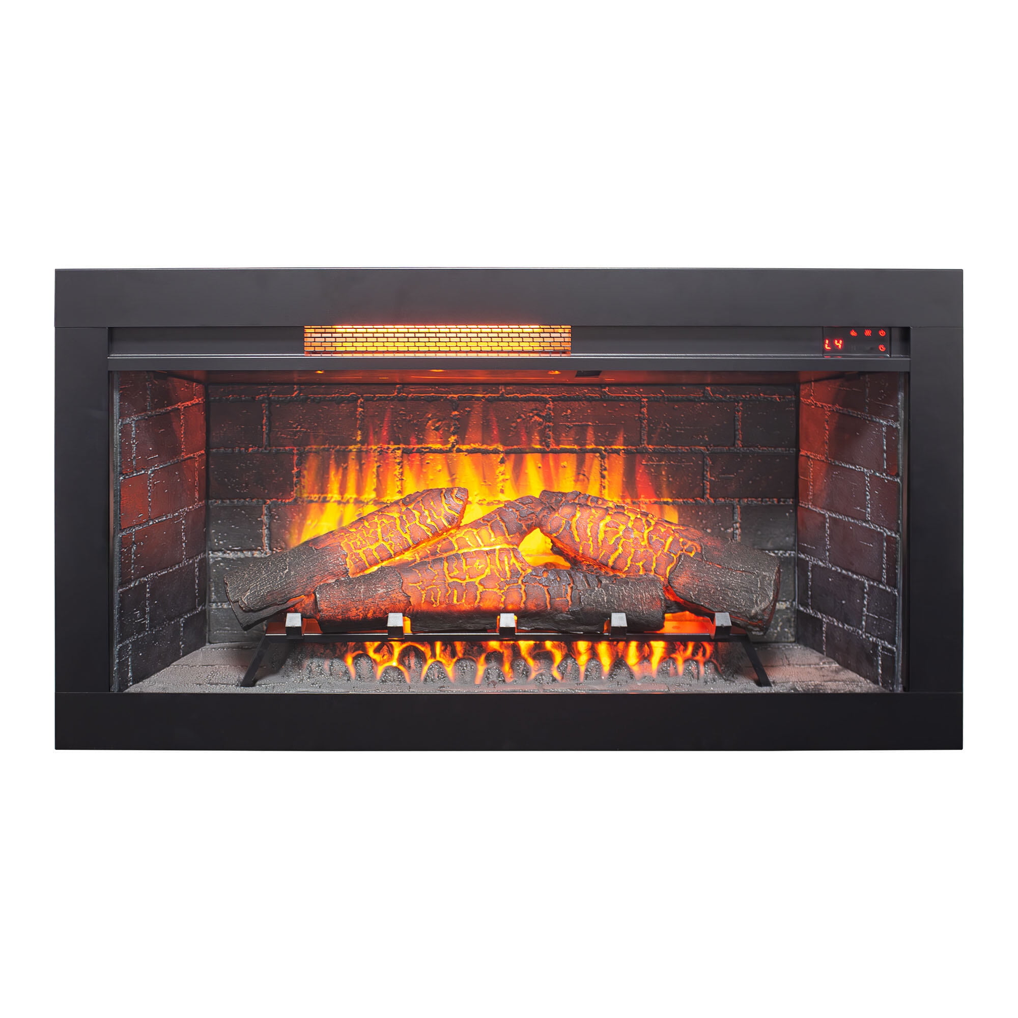 Electric Indoor Fireplaces, 36 inch Infrared Electric Fireplace with Removable Trim kit Insert, Touch Panel Home Decor Heater, Antique Black Indoor Fireplaces,Fireplace Tools Set