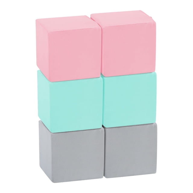 Bloques de construcción de juguete TRENDBOX, 6 unidades, cubos de espuma blanda de 14 cm