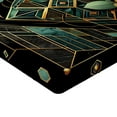 thumbnail image 2 of Ambesonne Eucalyptus Leaves Fitted Sheet, Art Deco Botany, TwinXL Size, Black Laurel Green Amber, 2 of 3