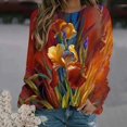 thumbnail image 5 of Camiseta de manga larga con estampado de pinturas al óleo en 3D de moda de primavera y otoño para mujer, jersey con estampado floral, ropa Harajuku, tops para mujer, 5 of 5