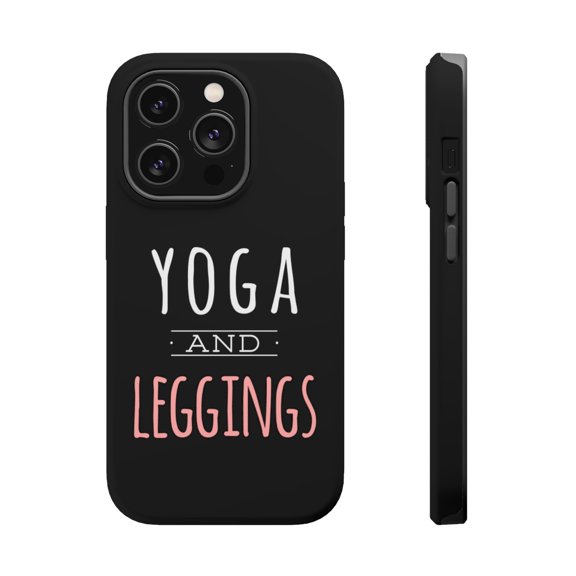 DistinctInk Tough Case for Apple iPhone 15 PRO (6.1" Screen), Compatible with MagSafe Charging - Yoga and Leggings