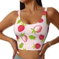 thumbnail image 2 of Uemuo Hand Drawn Strawberry Pattern Women's Sports Bra - High Impact Support, Breathable, and Comfortable Athletic Bra for Running, Yoga, and Workouts, 2 of 9