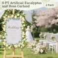 thumbnail image 2 of Lewondr Artificial Eucalyptus Garland with Flower, 2Pack 13FT Faux Floral Greenery Garlands Fake Flowers Vines, Maintenance-Free for Wedding Table Backdrop Party Centerpiece Room Decor, Champagne, 2 of 7