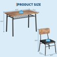 thumbnail image 5 of 5 Piece Dining Table Set,Kitchen Table with 4 Upholstered Chairs,Space-Saving Design,Modern Rectangular Table with Storage Rack for Dining Room,Small Spaces,Apartment, 5 of 7