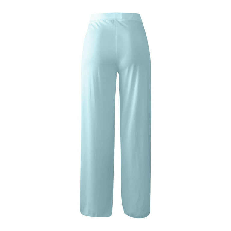 Mlqidk Women's Yoga Pants Plus Size Side Slit Ruffle Long Loose