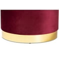 thumbnail image 4 of Baxton Studio Marisa Glam and Luxe Red Velvet Fabric Upholstered Gold Finished Storage Ottoman, 4 of 5