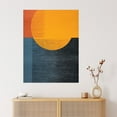 thumbnail image 4 of Indigo Amber Sunrise Abstract Yellow and Blue Oil Painting Extra Large XL Wall Art Poster Print, 4 of 5