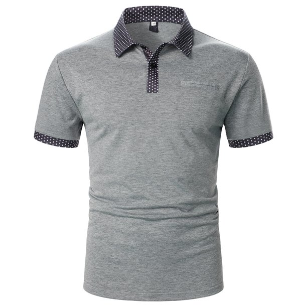 Gibobby Playera Polo Hombre Polo de Cubierta de Ajuste clásico Polo de Cubierta de Ajuste clásico para Hombre(Gris,M)