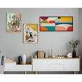 thumbnail image 7 of Kate and Laurel Sylvie Mid Century Modern Pattern Framed Canvas Wall Art by Rachel Lee of My Dream Wall, 18x40 Brown, Colorful Abstract Art Print for Home Wall Decor, 7 of 7
