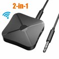thumbnail image 2 of Receptor y transmisor de audio estéreo 2 en 1 compatible con Bluetooth 4.2 con adaptadores AUX de 3,5 mm para TV, MP3 y PC, 2 of 4