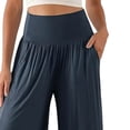 thumbnail image 3 of Lenpel Capri Pajama Pants for Women High Elastic Waist Cropped Yoga Pants Lightweight Casual Loose Comfy Soft Baggy Capris, 3 of 4